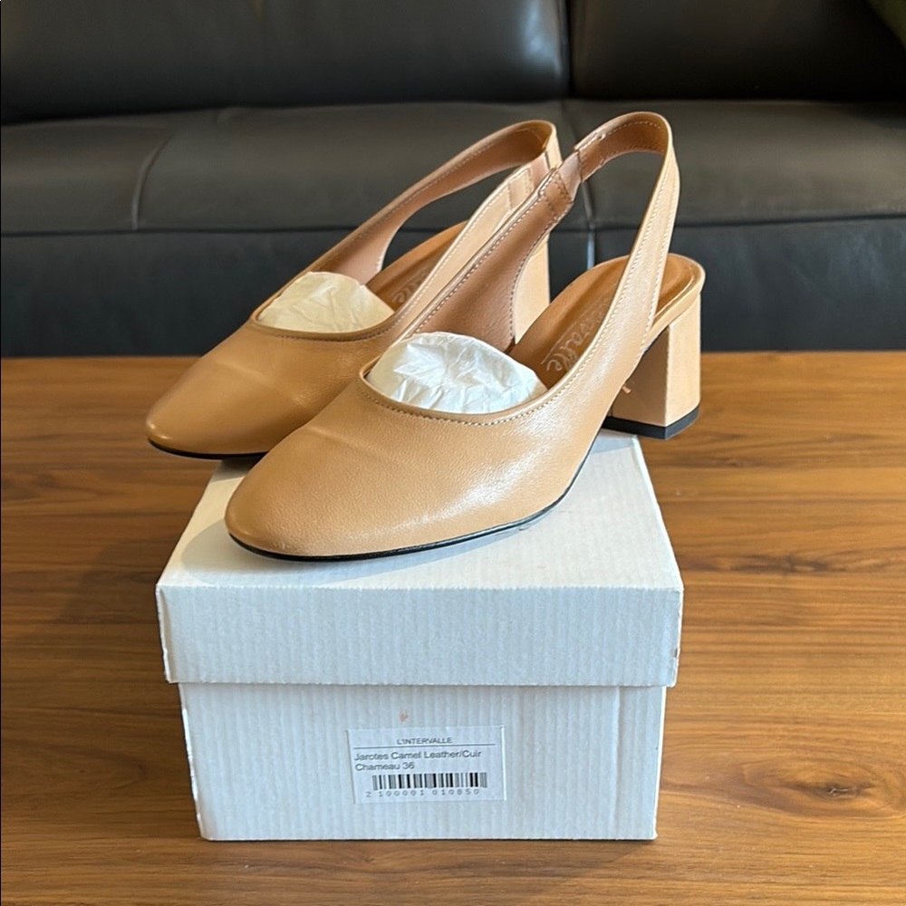 L'Intervalle Jarotes camel slingbacks 36 new